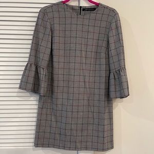 Zara Checked Mini Dress in Black and White